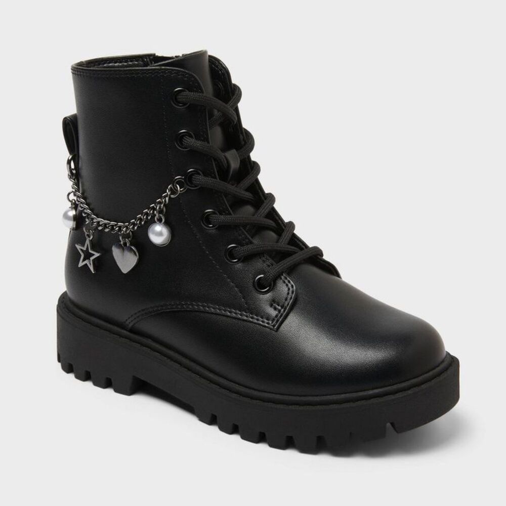Kids' Blaze Lug Sole Ankle Boots - art class Black 13